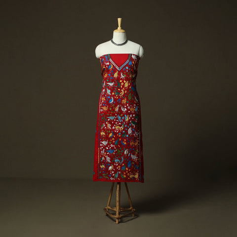 Bengal kantha hand embroidered cotton unstitched kurta