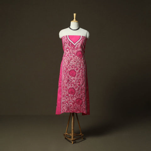 Bengal kantha hand embroidered cotton unstitched kurta