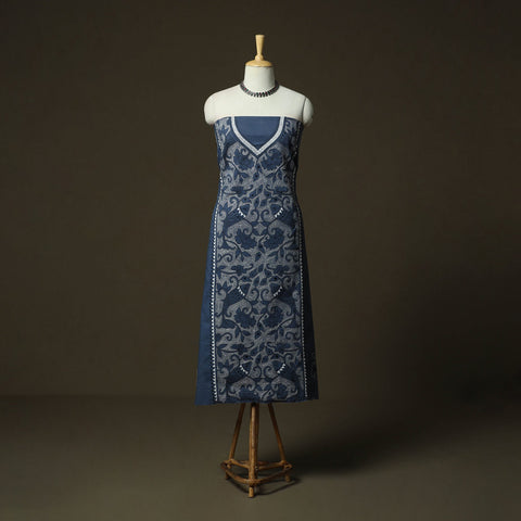 Bengal kantha hand embroidered cotton unstitched kurta