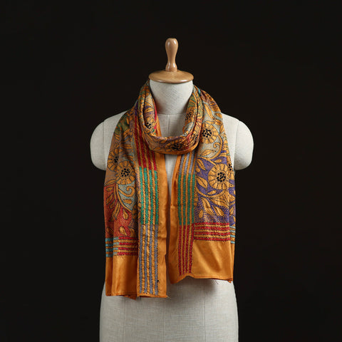 Bengal kantha hand embroidered handloom bangalore silk