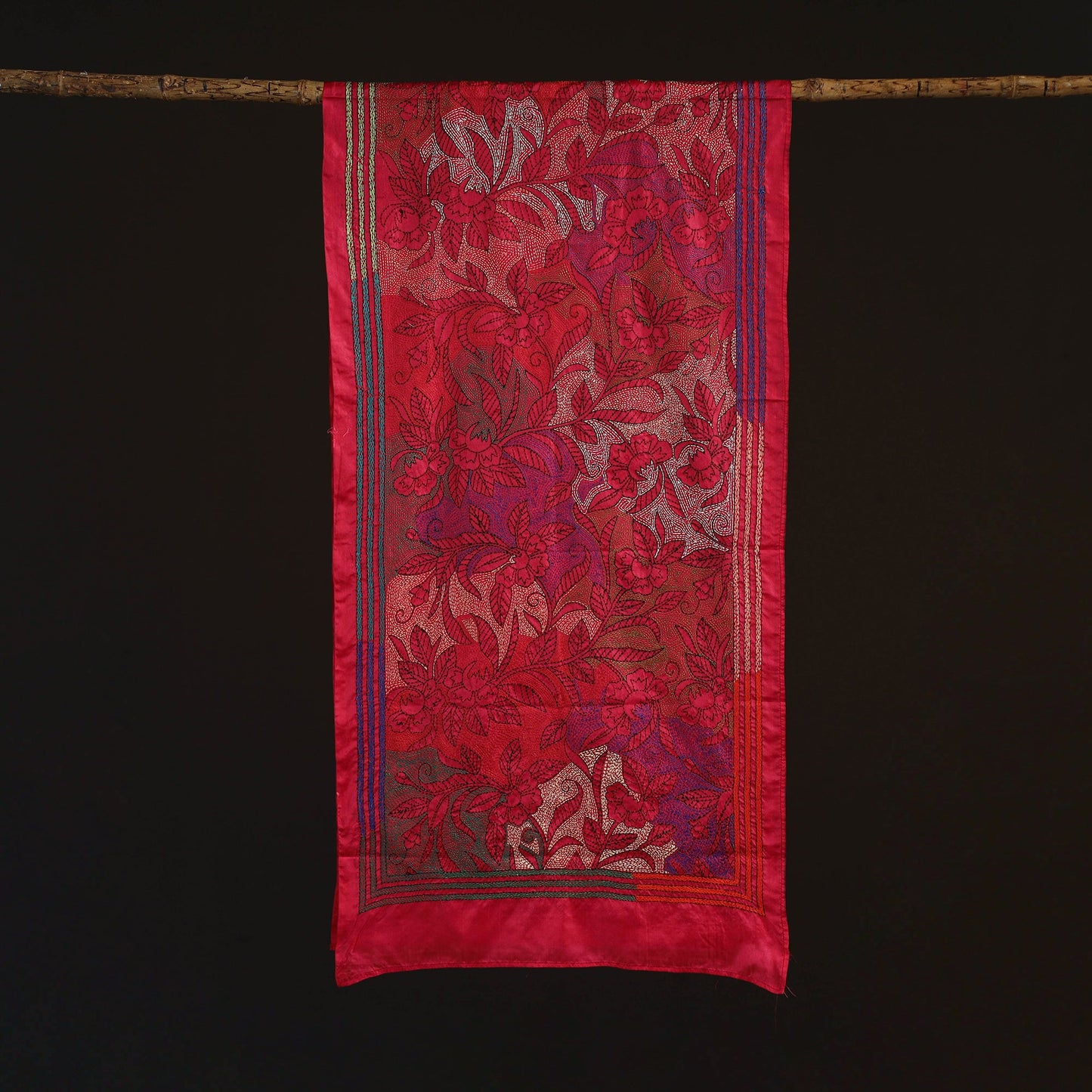 Bengal kantha hand embroidered handloom bangalore silk