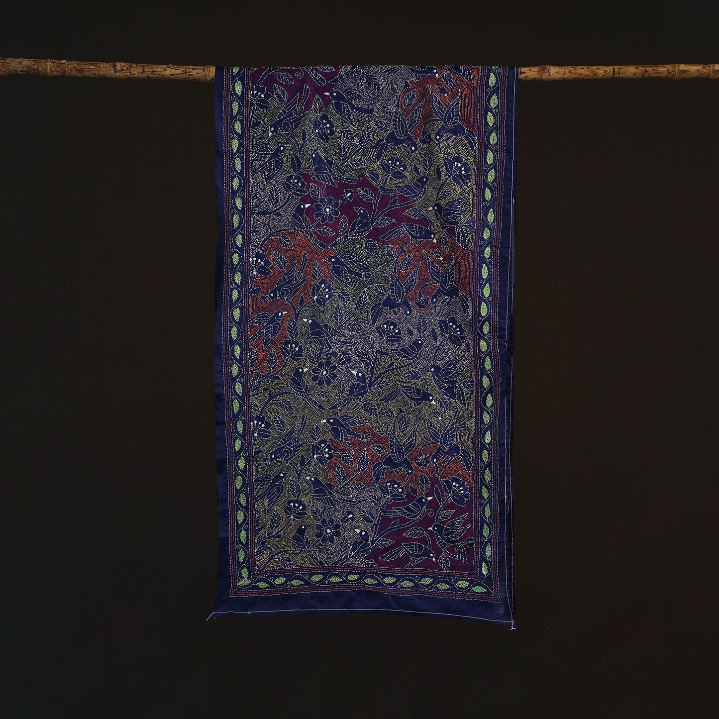 Bengal kantha hand embroidered handloom bangalore silk