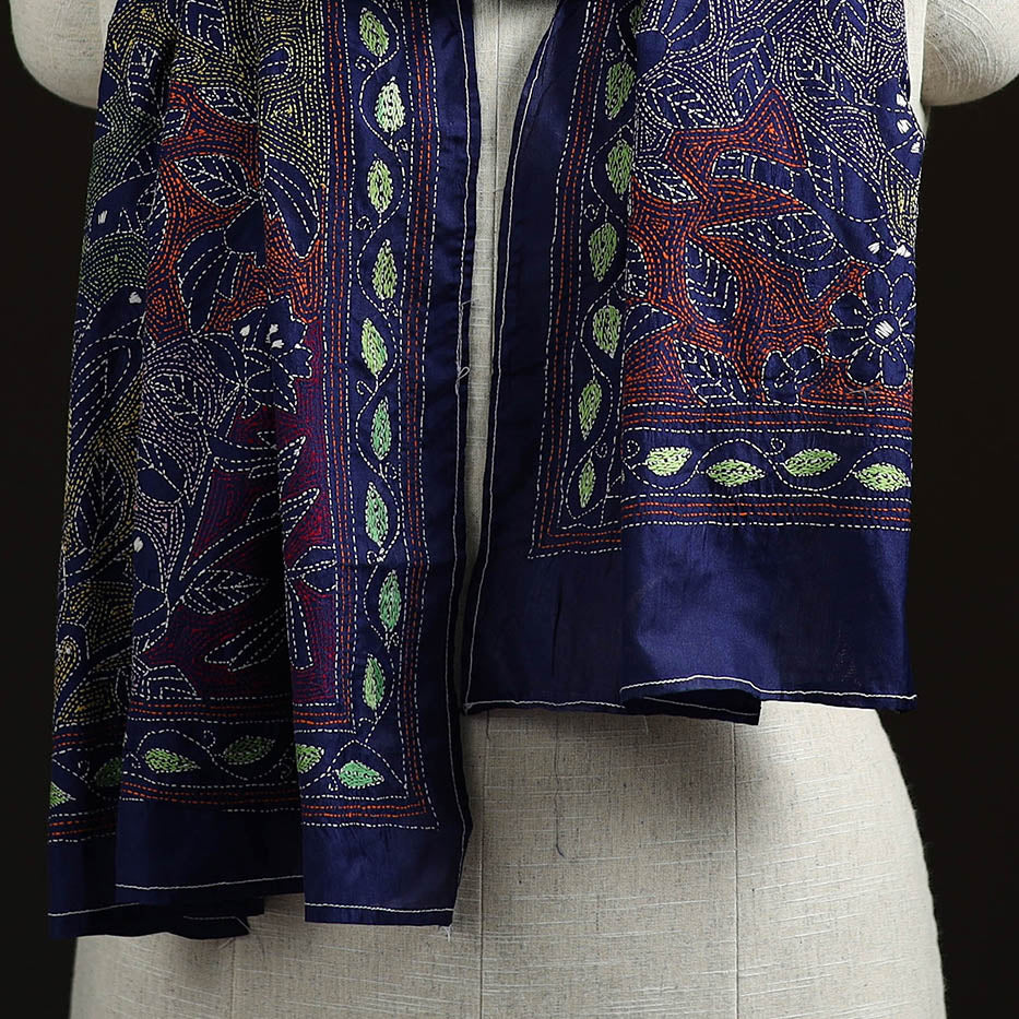 Bengal kantha hand embroidered handloom bangalore silk