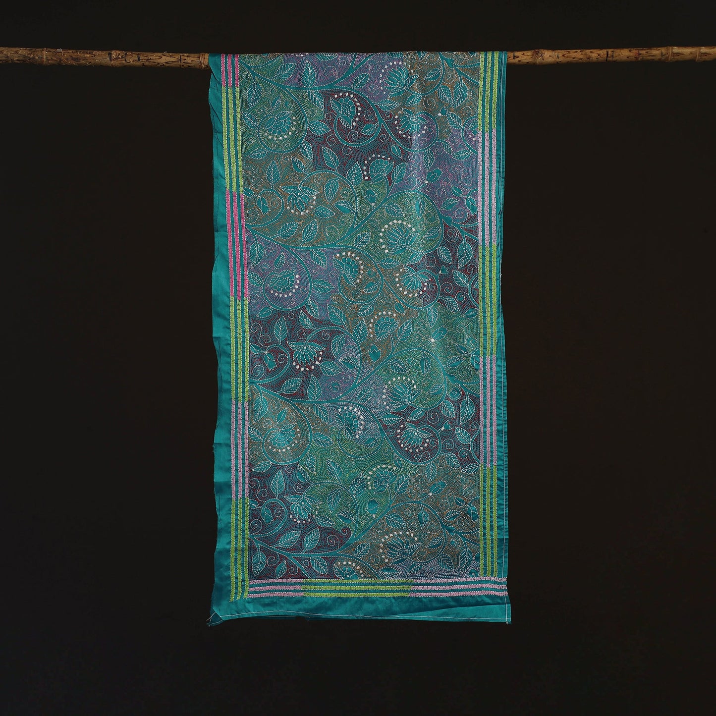 Bengal kantha hand embroidered handloom bangalore silk