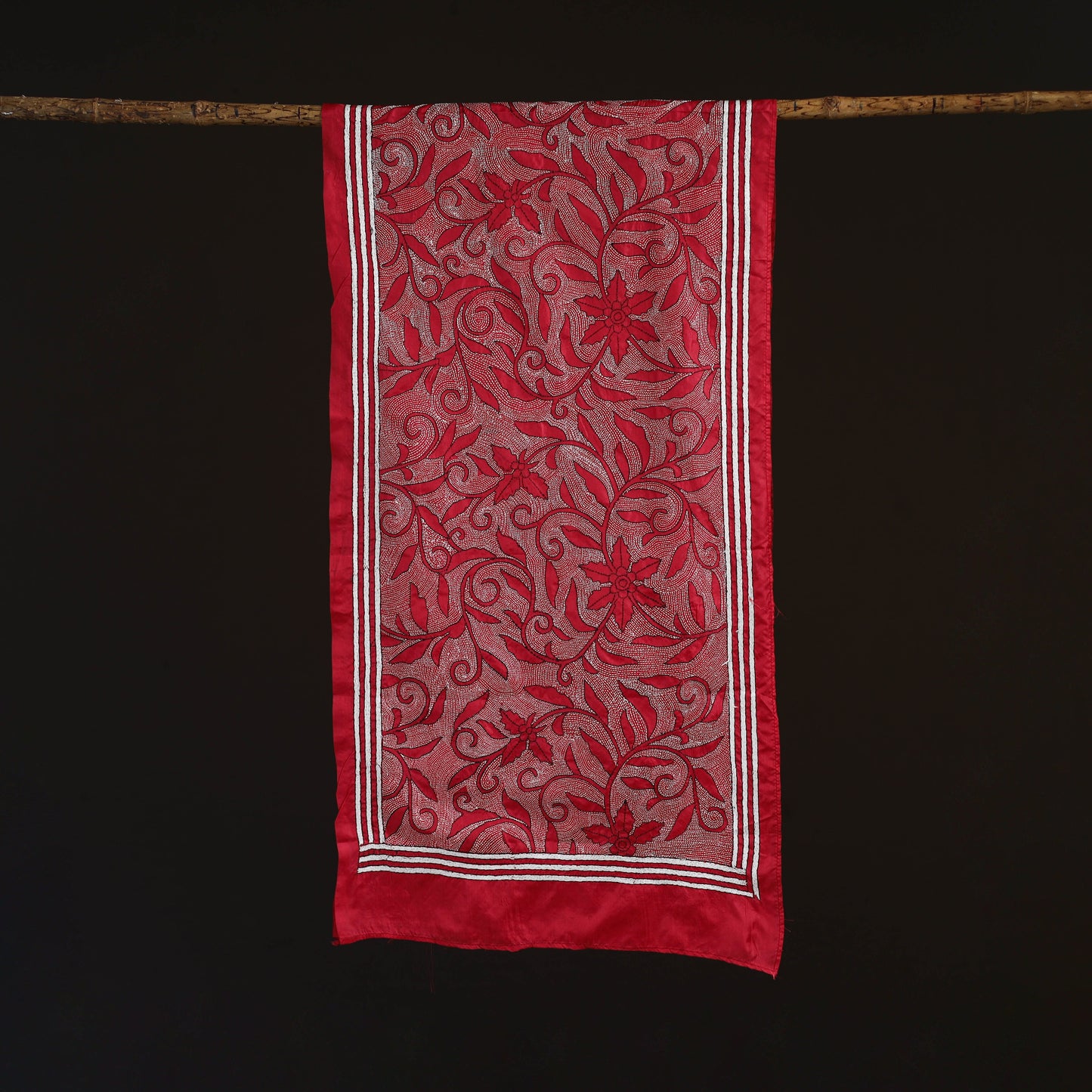 Bengal kantha hand embroidered handloom bangalore silk