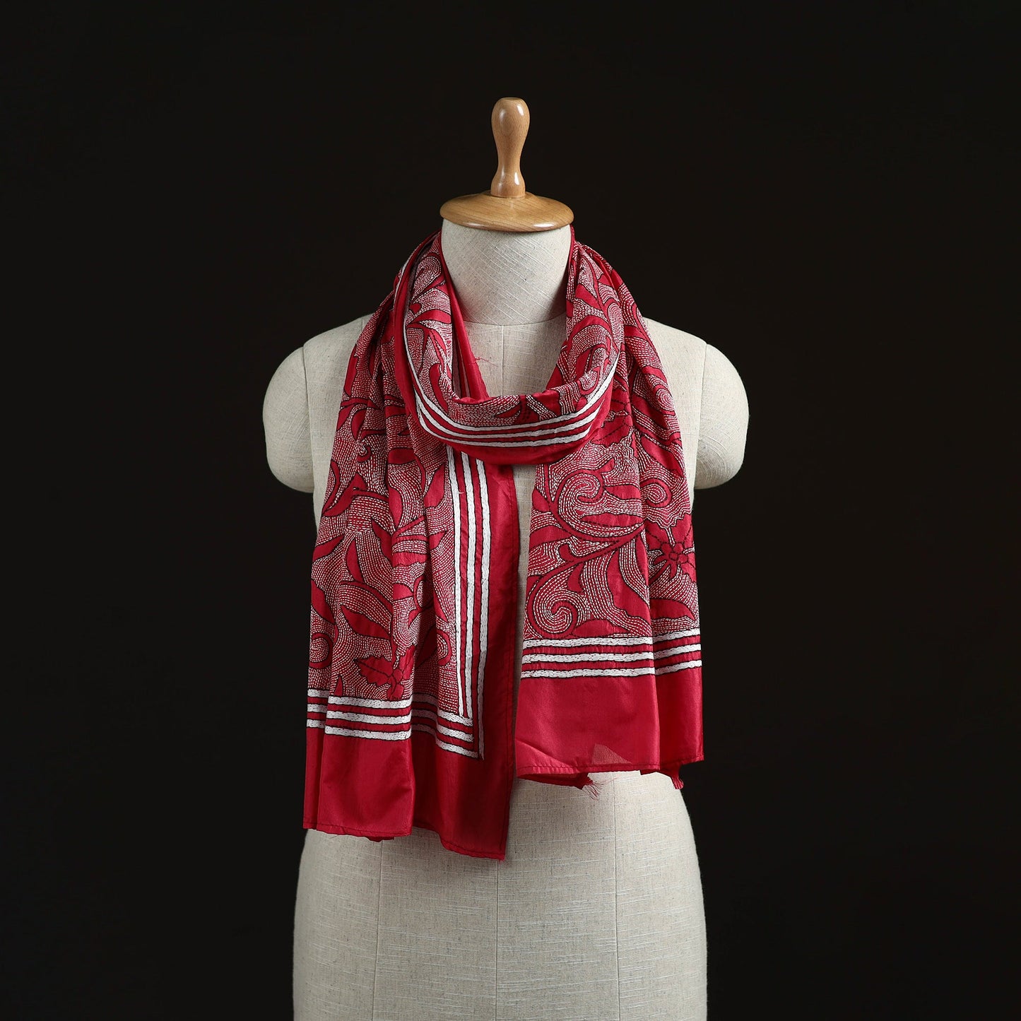 Bengal kantha hand embroidered handloom bangalore silk