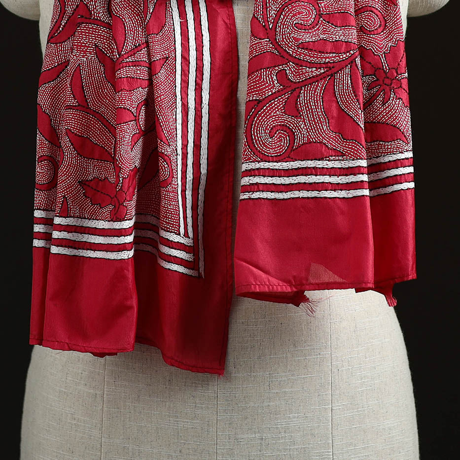 Bengal kantha hand embroidered handloom bangalore silk