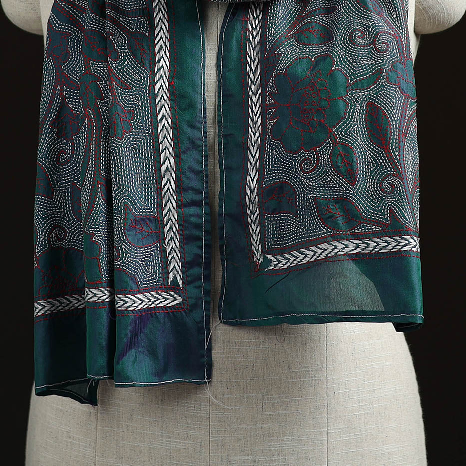 Bengal kantha hand embroidered handloom bangalore silk