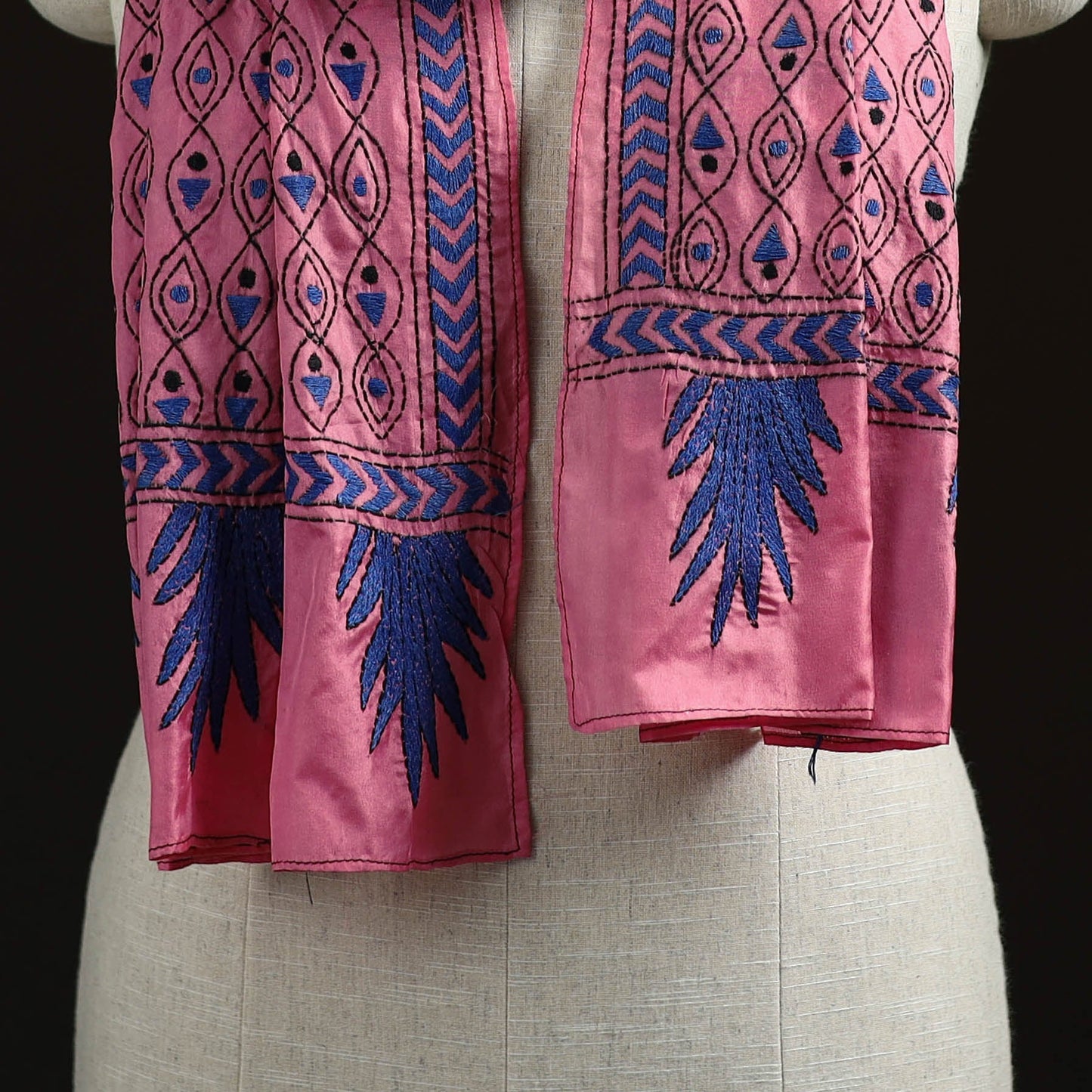 Bengal kantha hand embroidered handloom bangalore silk