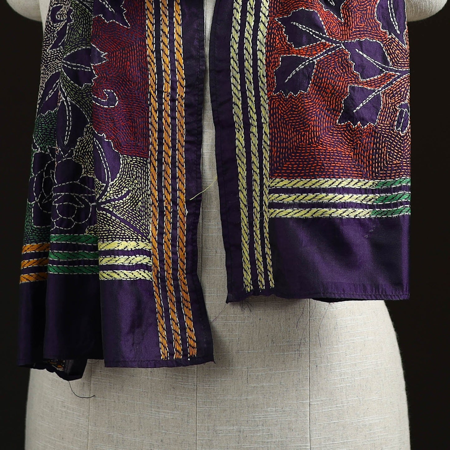 Bengal kantha hand embroidered handloom bangalore silk