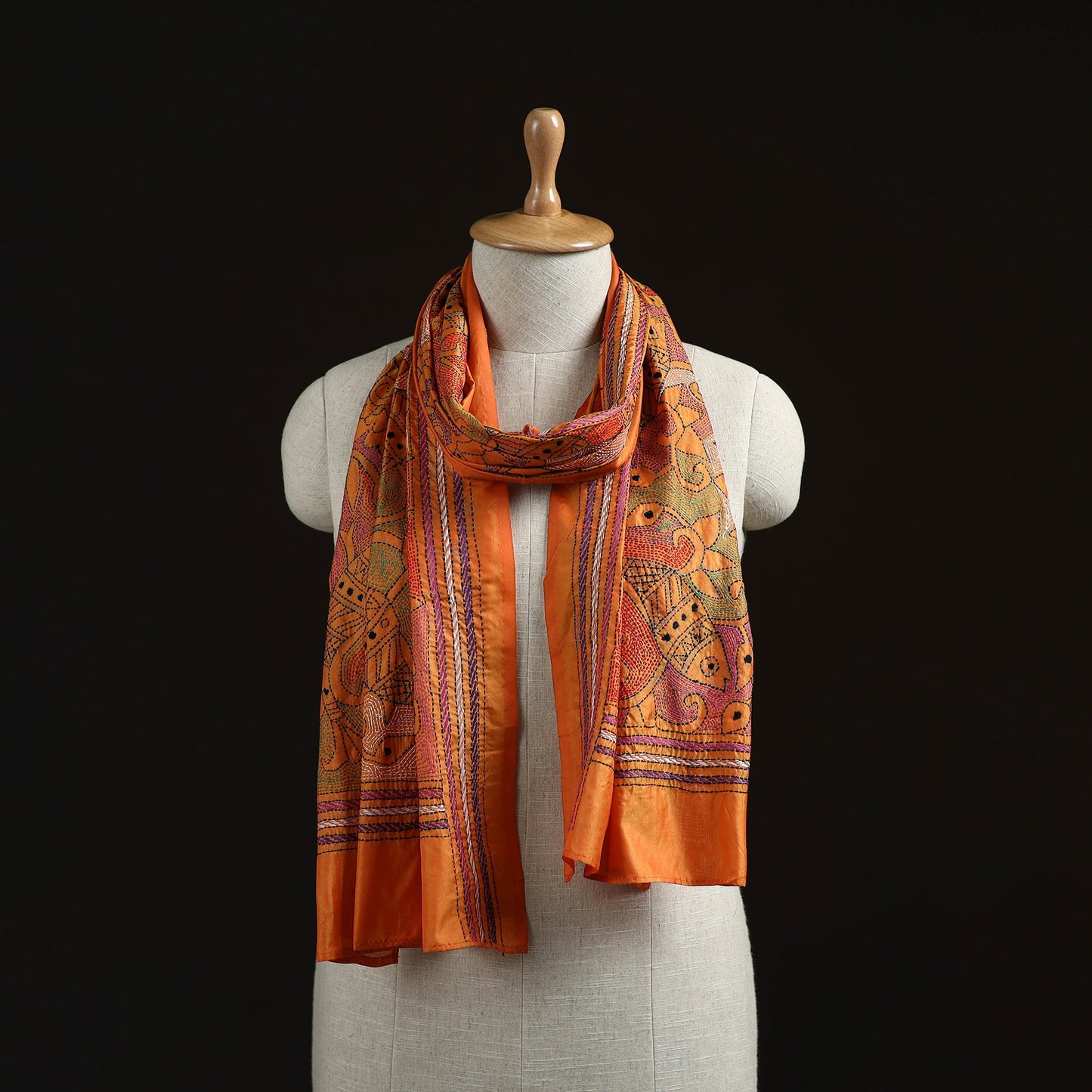 Bengal kantha hand embroidered handloom bangalore silk