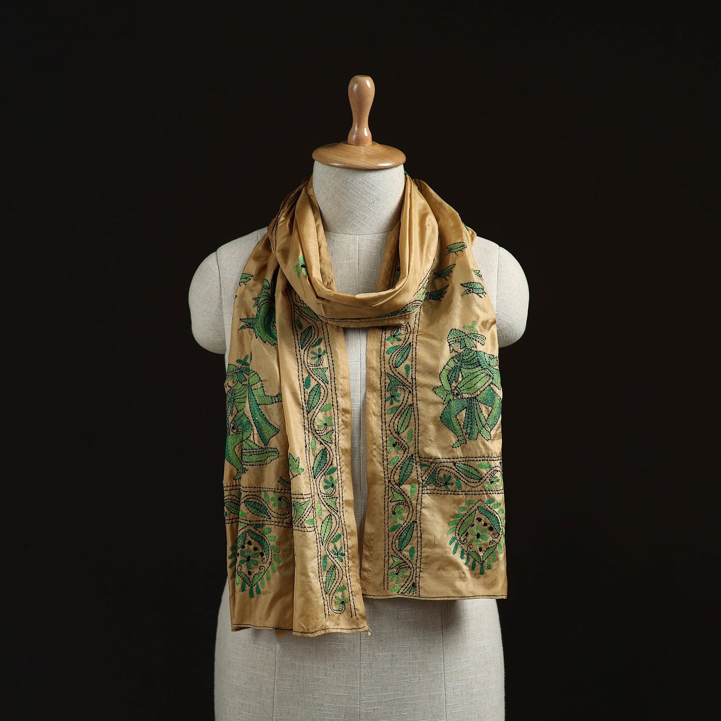 Bengal kantha hand embroidered handloom bangalore silk