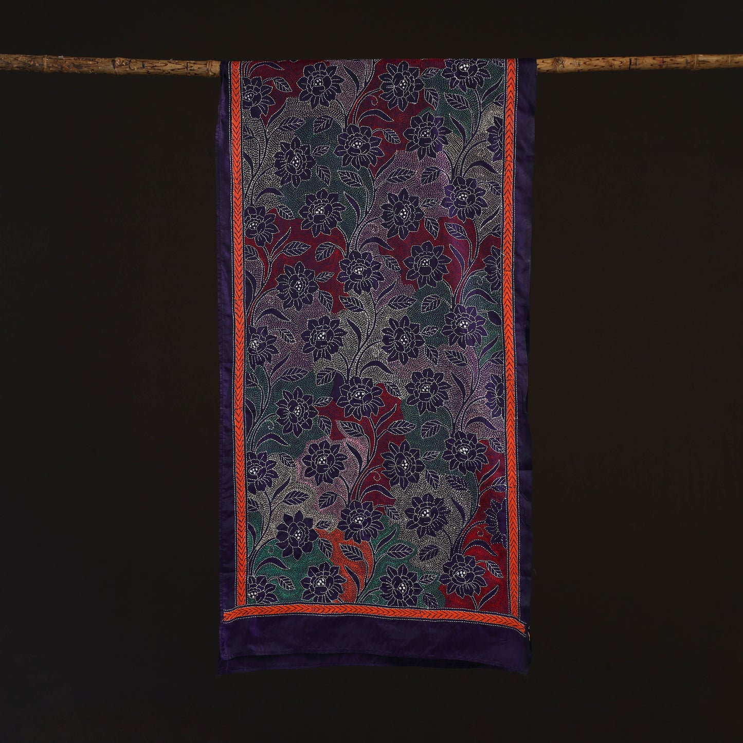 Bengal kantha hand embroidered handloom bangalore silk