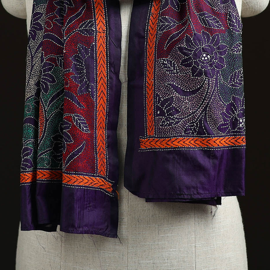 Bengal kantha hand embroidered handloom bangalore silk