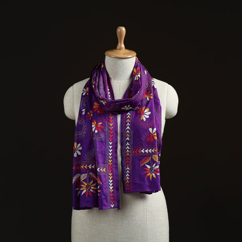 Bengal kantha hand embroidered handloom bangalore silk