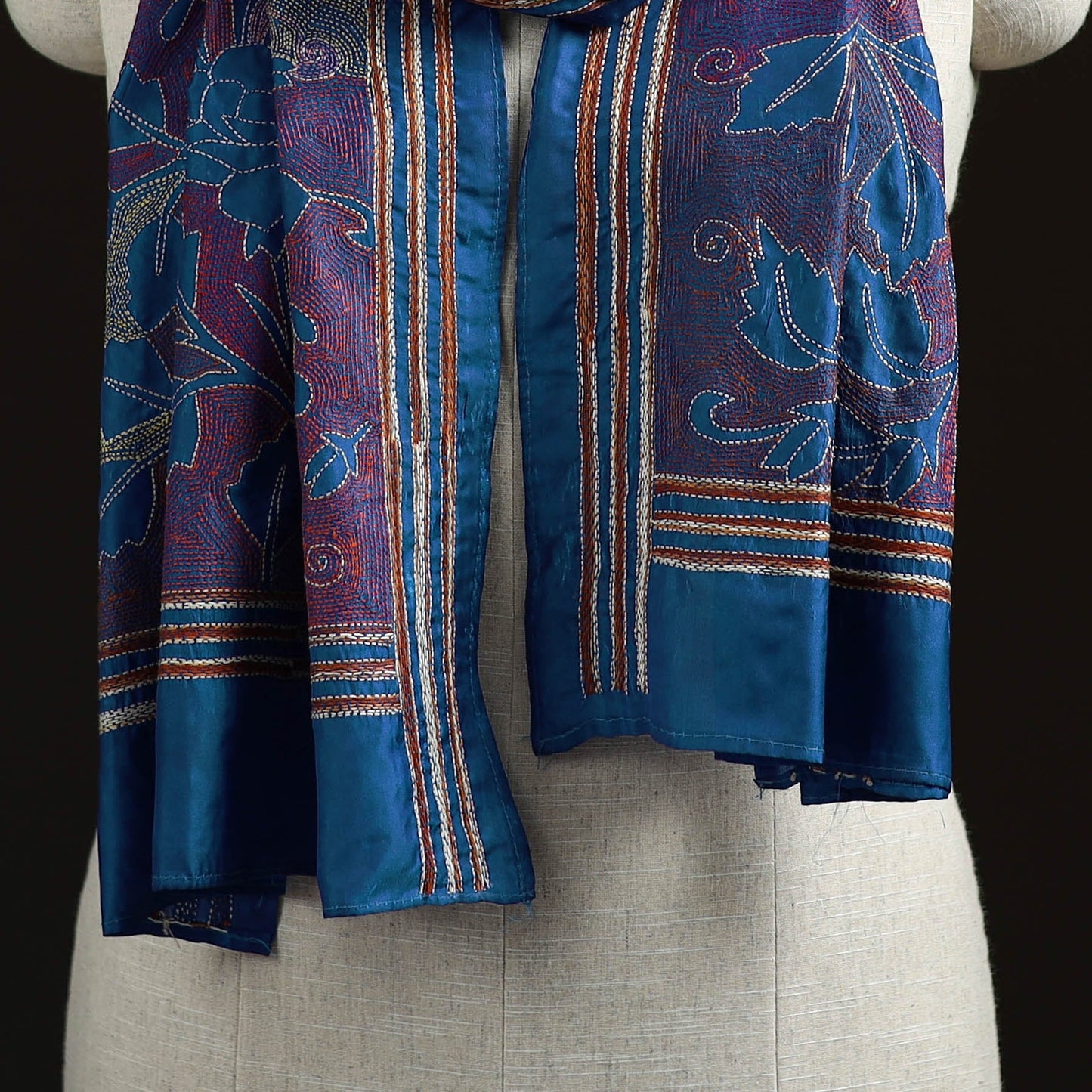 Bengal kantha hand embroidered handloom bangalore silk