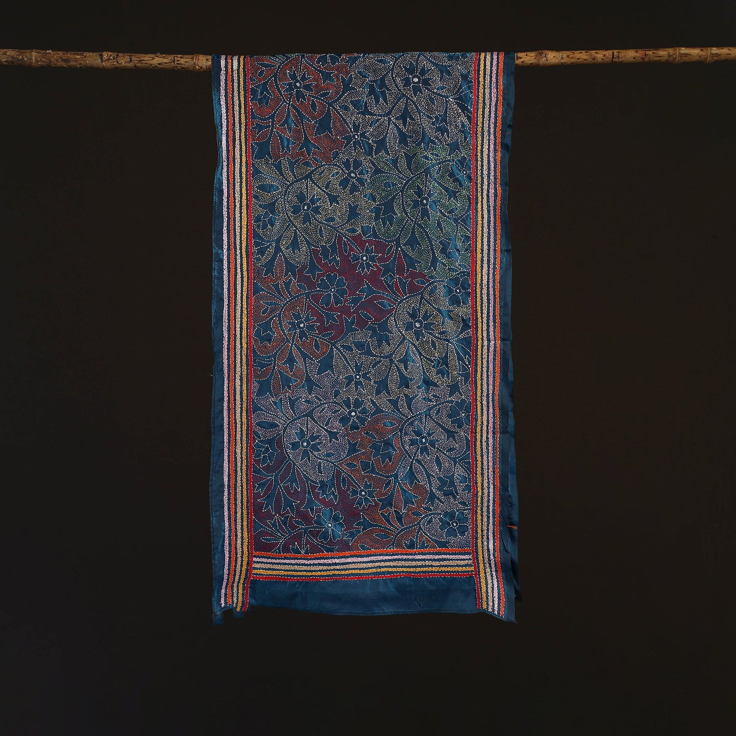 Bengal kantha hand embroidered handloom bangalore silk