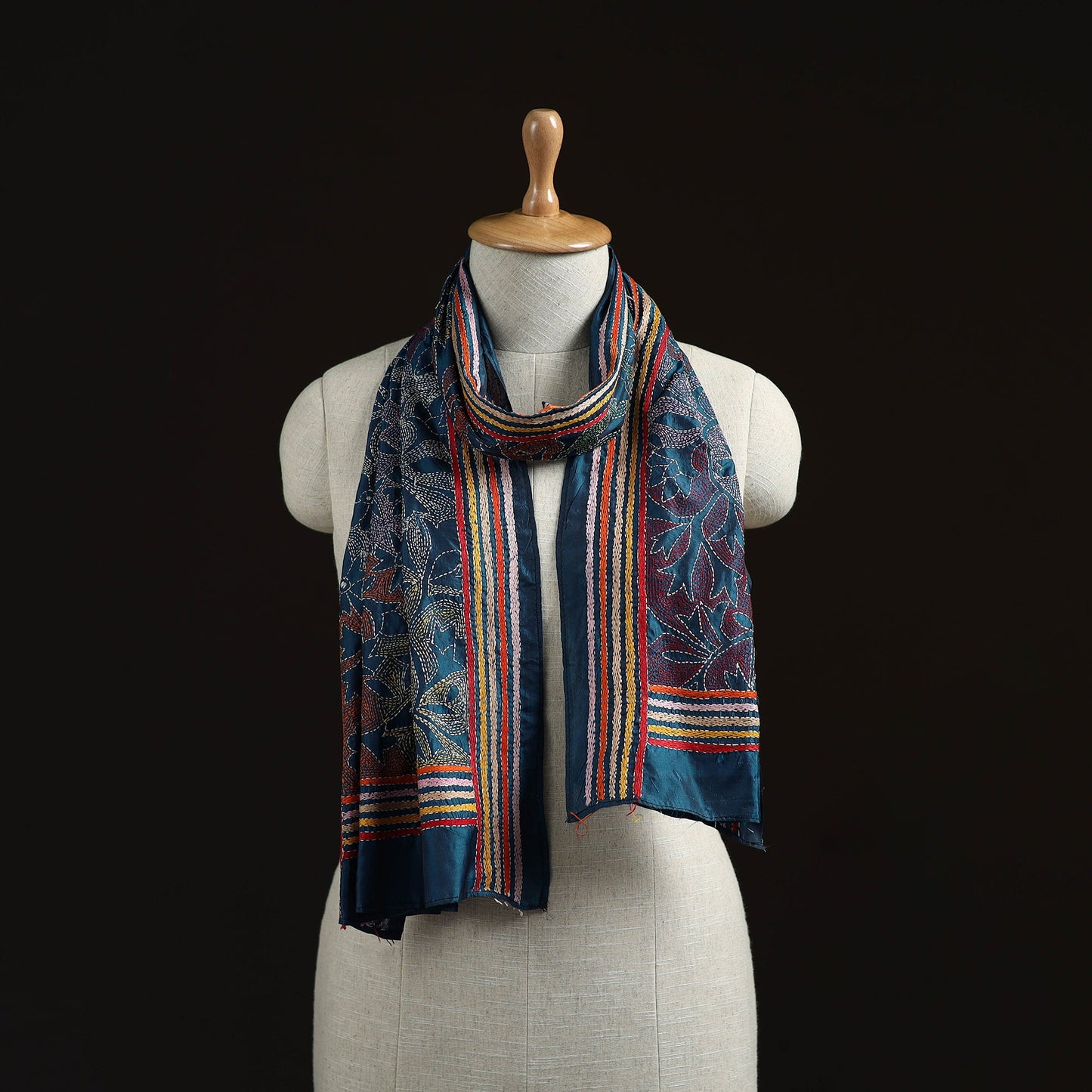 Bengal kantha hand embroidered handloom bangalore silk