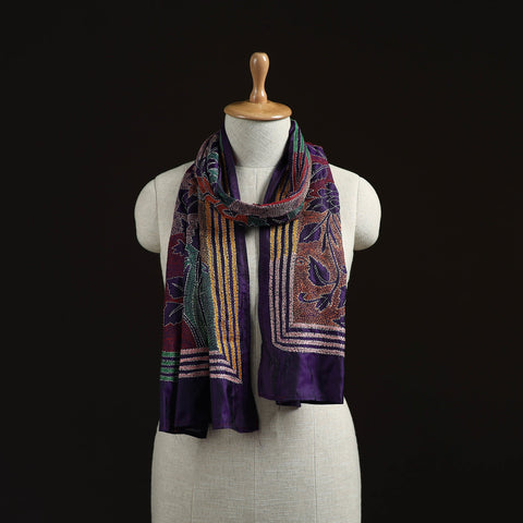 Bengal kantha hand embroidered handloom bangalore silk