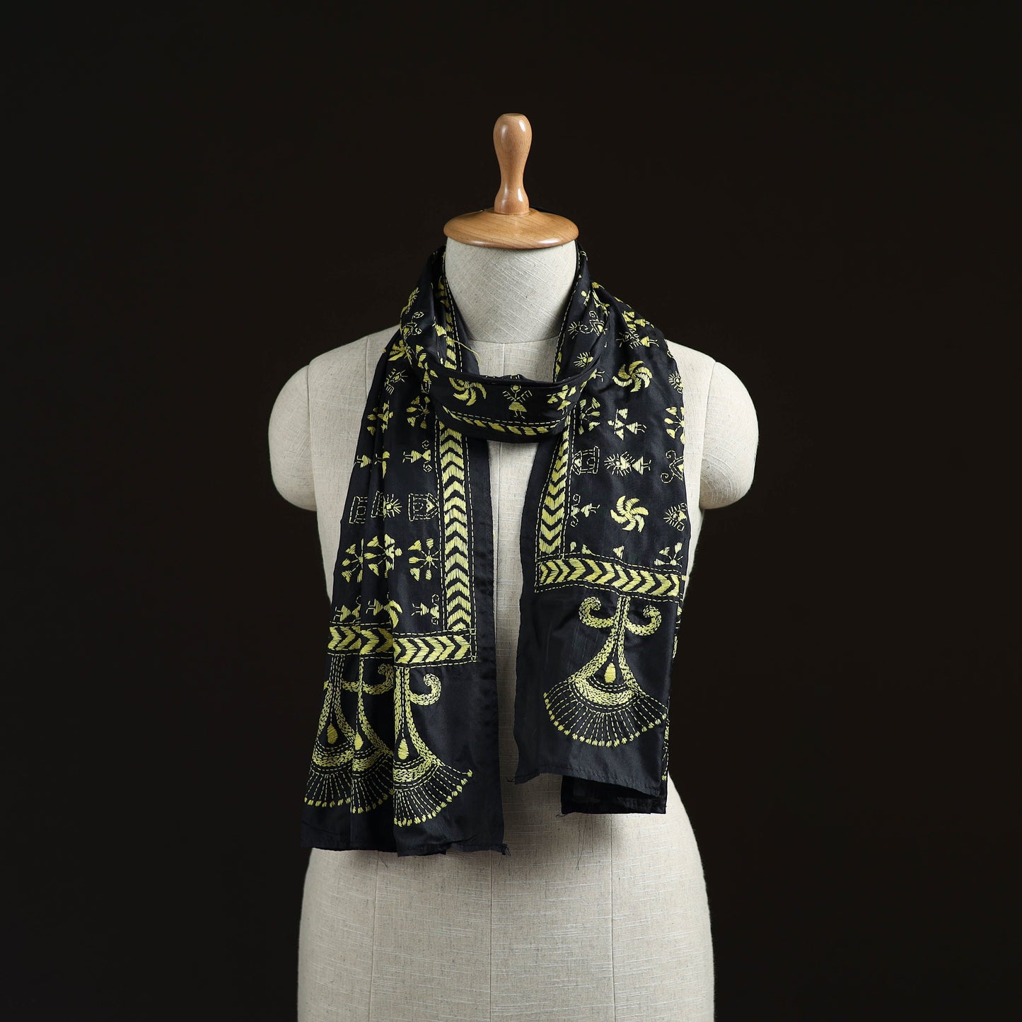 Bengal kantha hand embroidered handloom bangalore silk