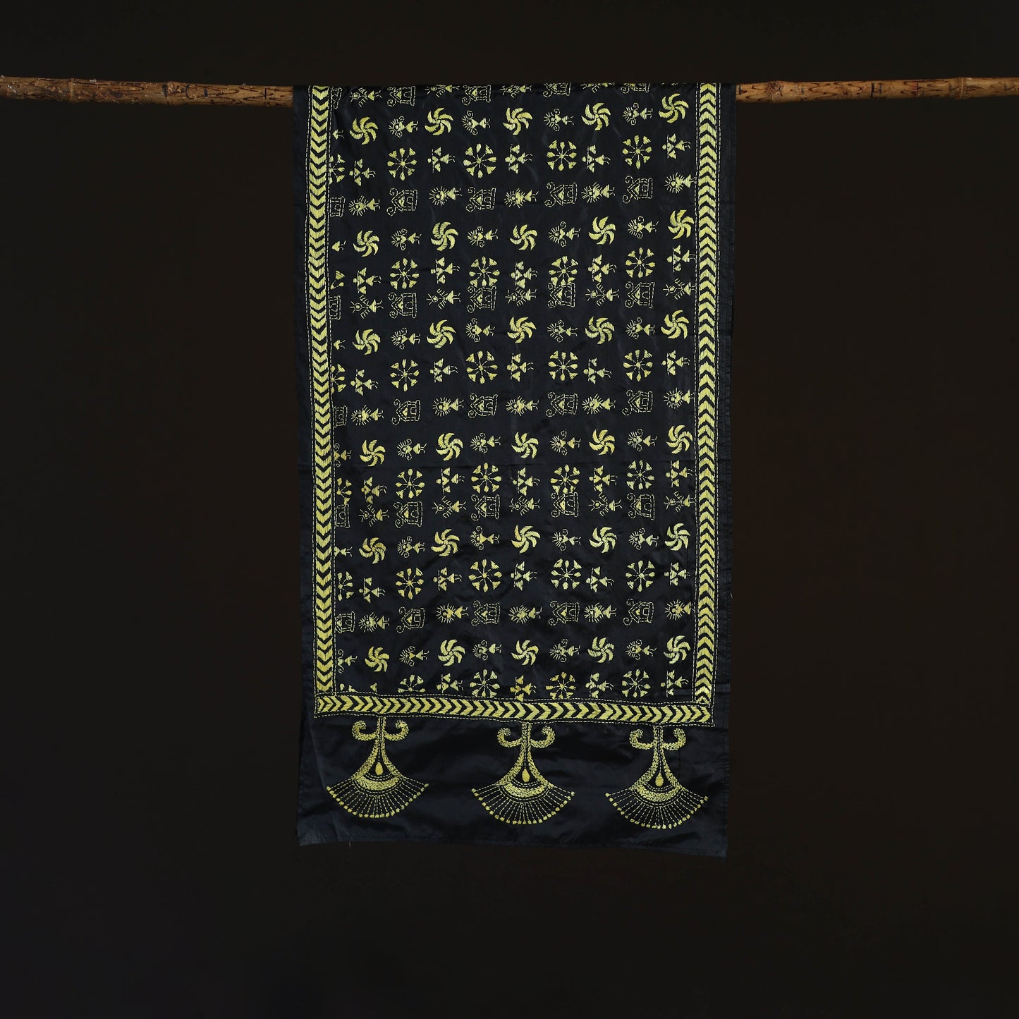 Bengal kantha hand embroidered handloom bangalore silk