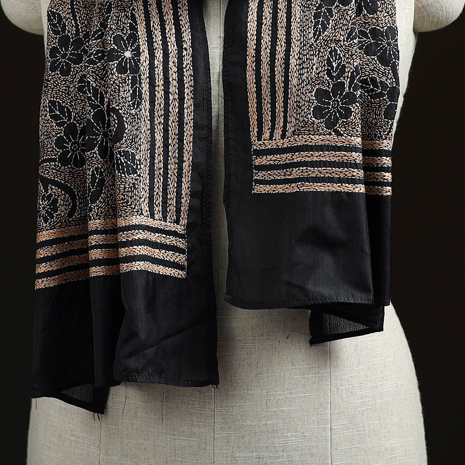 Bengal kantha hand embroidered handloom bangalore silk