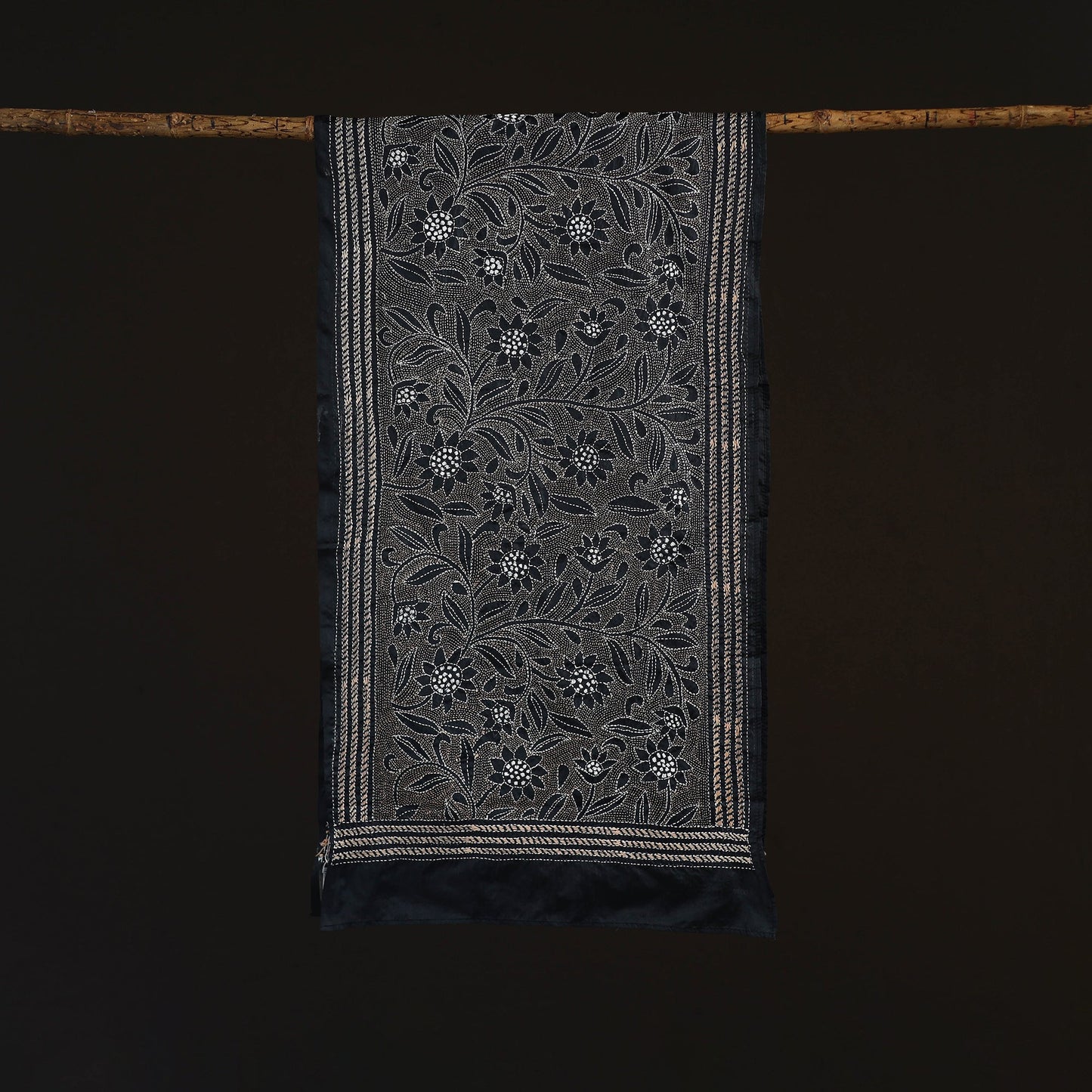 Bengal kantha hand embroidered handloom bangalore silk