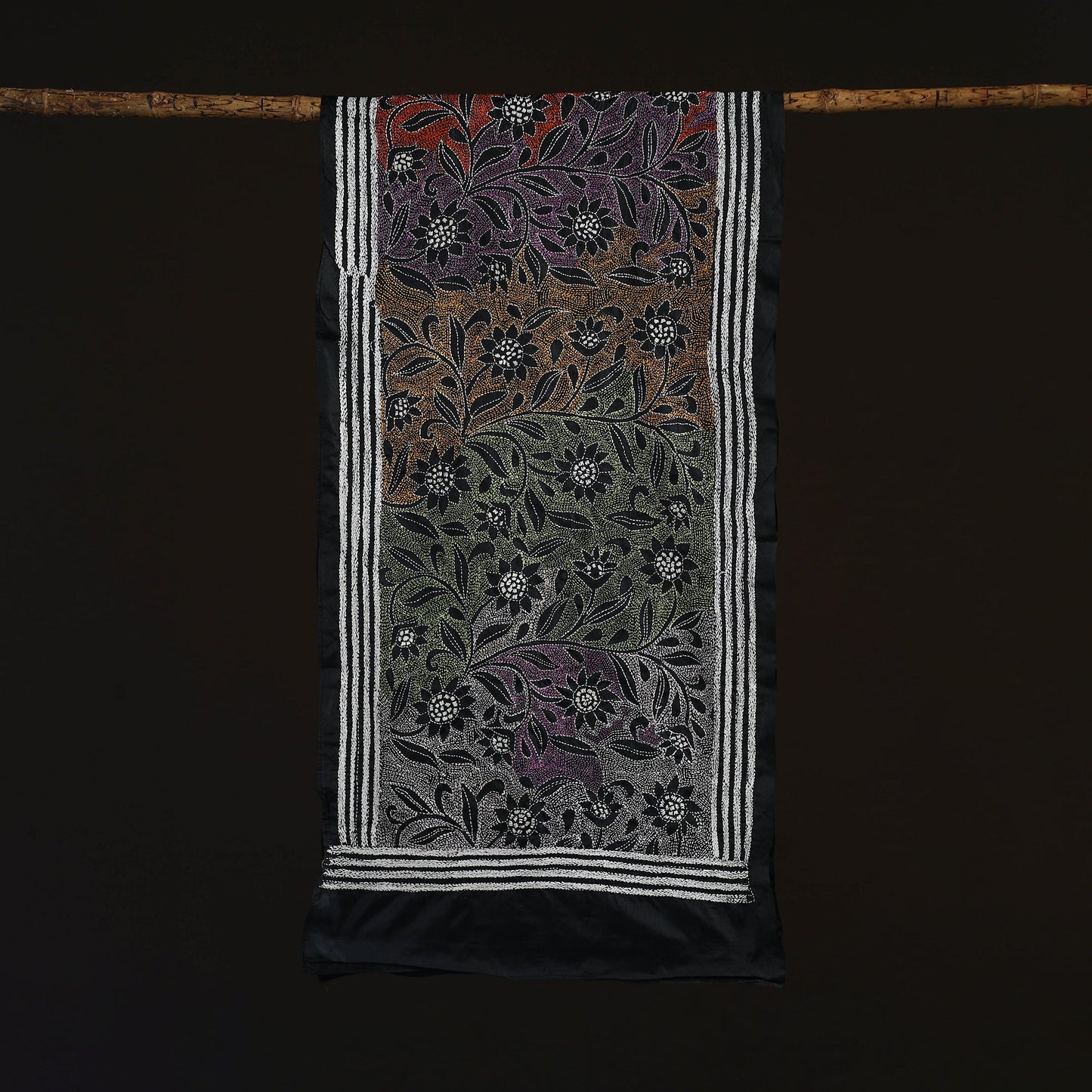 Bengal kantha hand embroidered handloom bangalore silk
