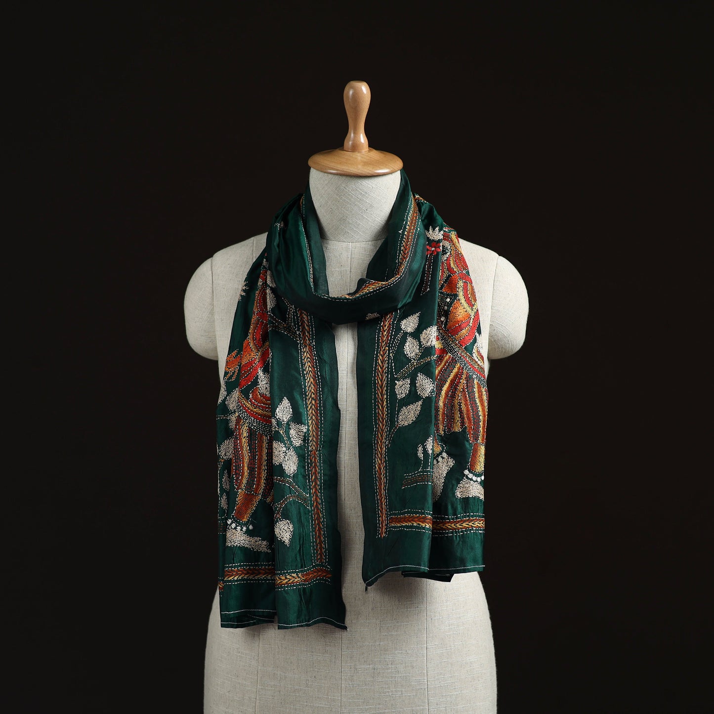 Bengal kantha hand embroidered handloom bangalore silk
