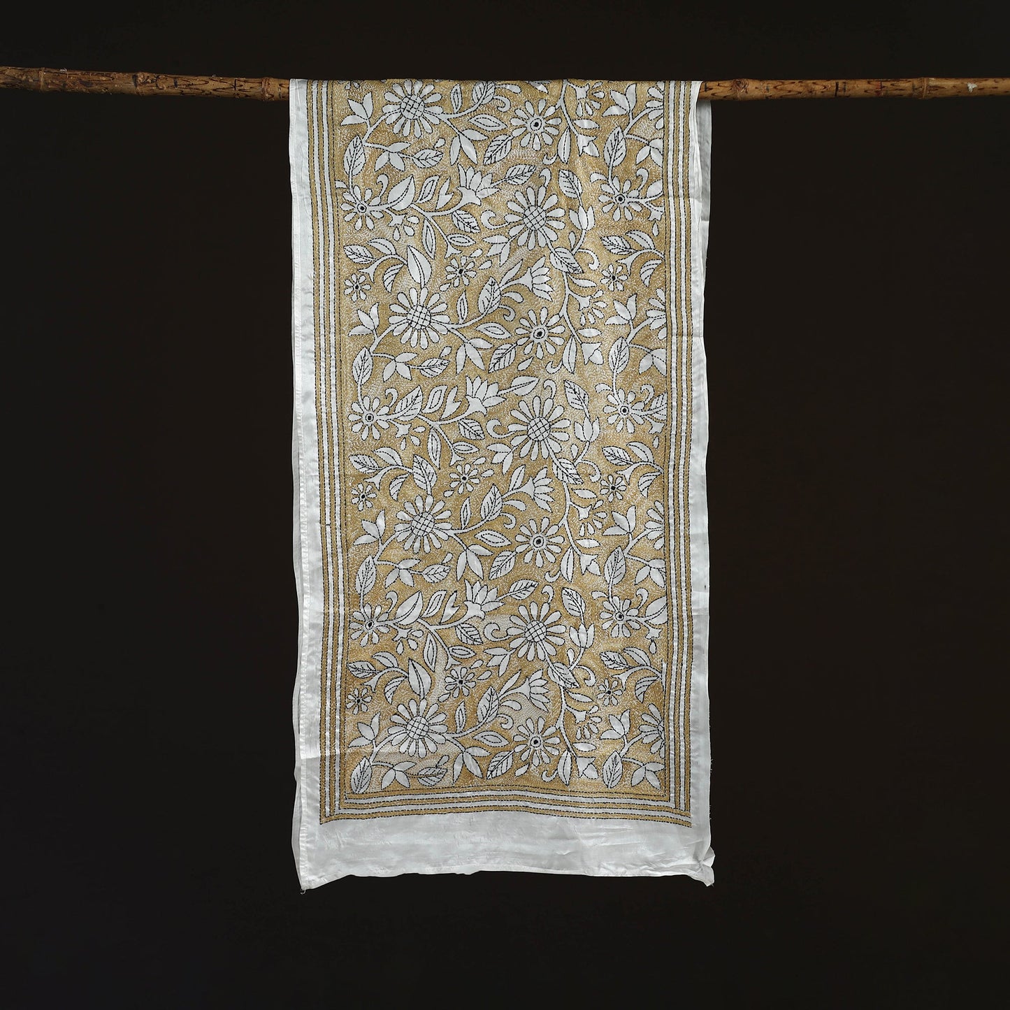 Bengal kantha hand embroidered handloom bangalore silk