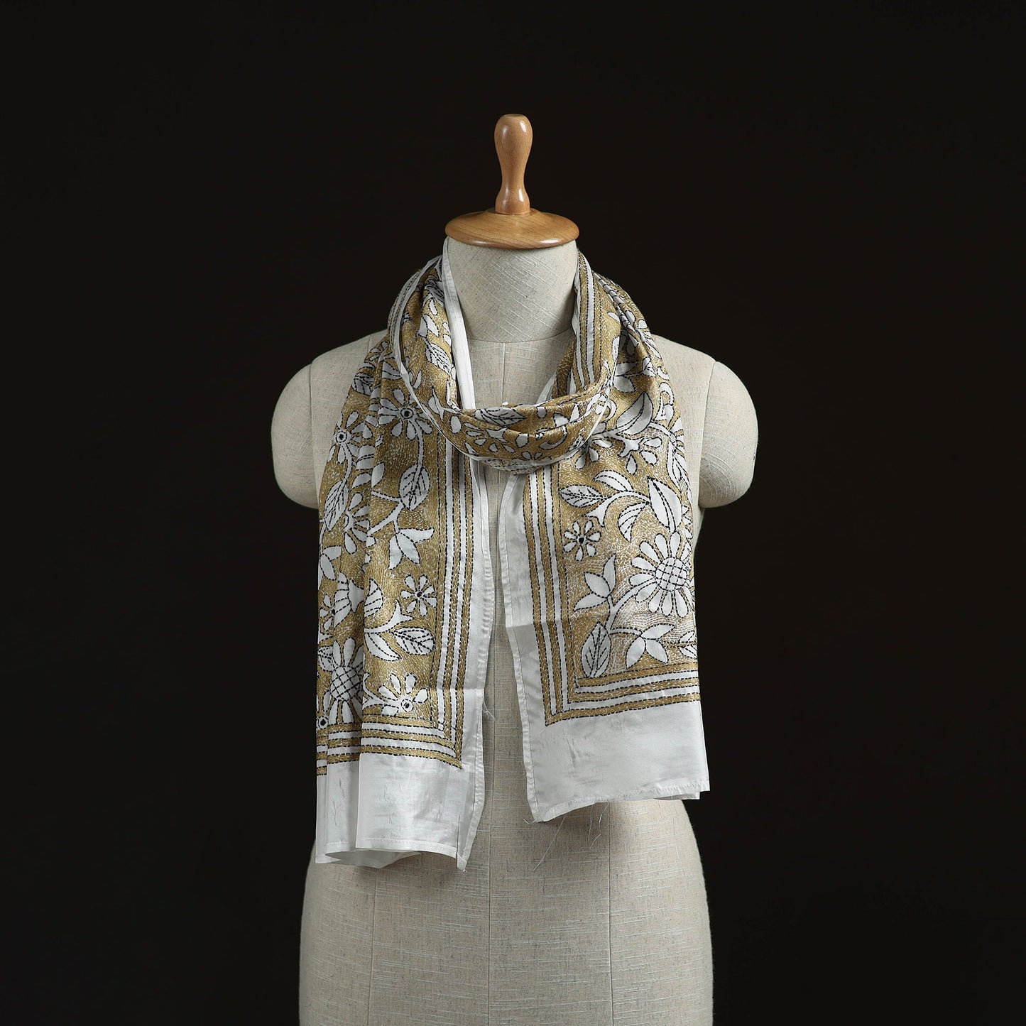 Bengal kantha hand embroidered handloom bangalore silk