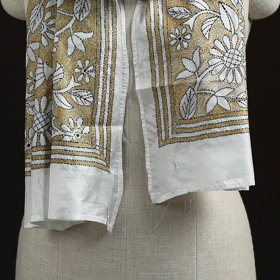 Bengal kantha hand embroidered handloom bangalore silk