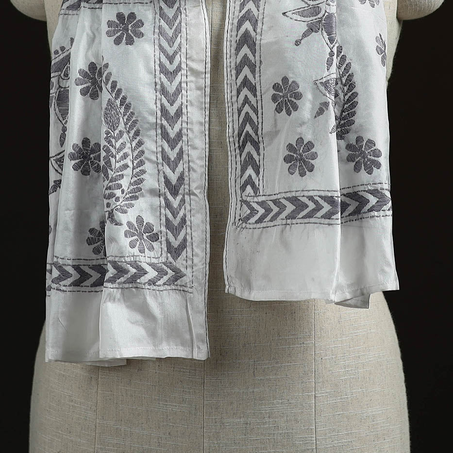 Bengal kantha hand embroidered handloom bangalore silk