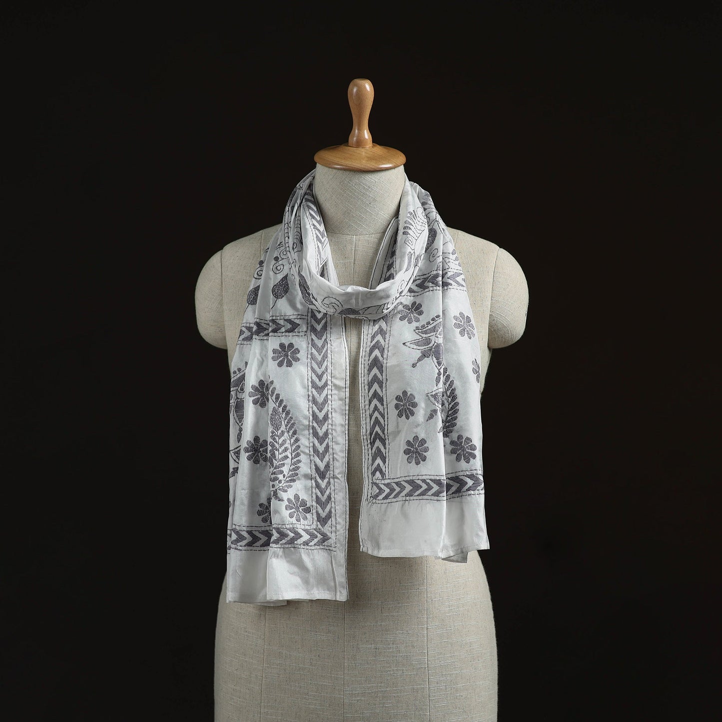 Bengal kantha hand embroidered handloom bangalore silk