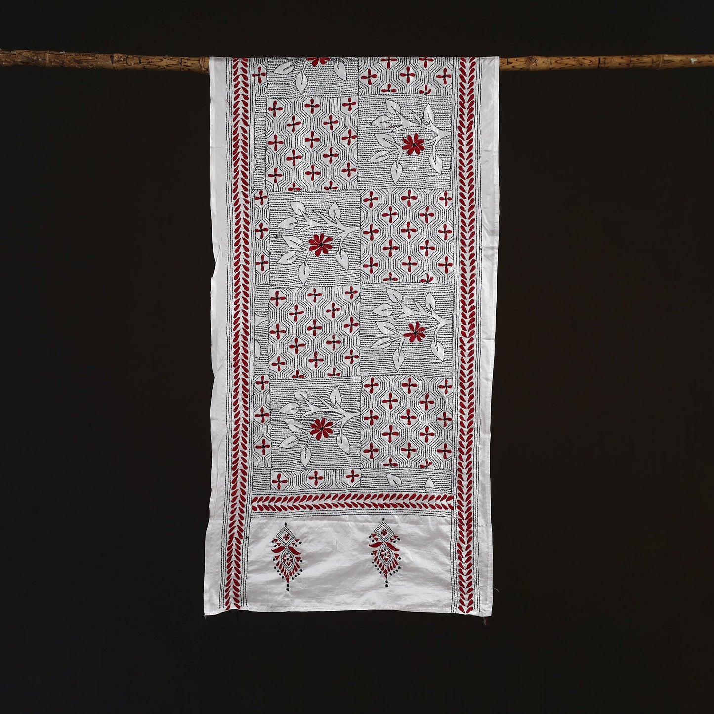 Bengal kantha hand embroidered handloom bangalore silk