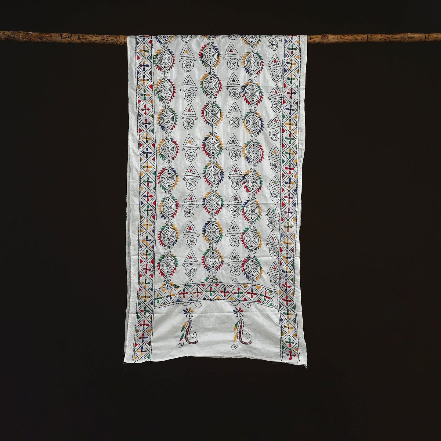 Bengal kantha hand embroidered handloom bangalore silk