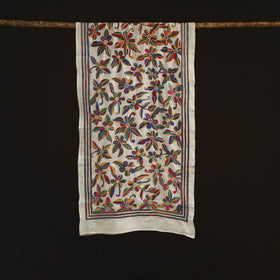 Bengal kantha hand embroidered handloom tussar silk stole