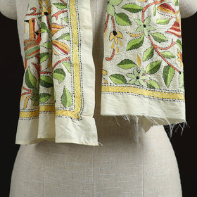 Bengal kantha hand embroidered handloom tussar silk stole