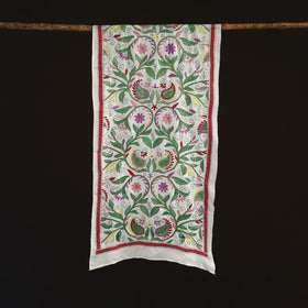 Bengal kantha hand embroidered handloom tussar silk stole