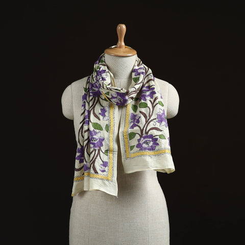 Bengal kantha hand embroidered handloom tussar silk stole