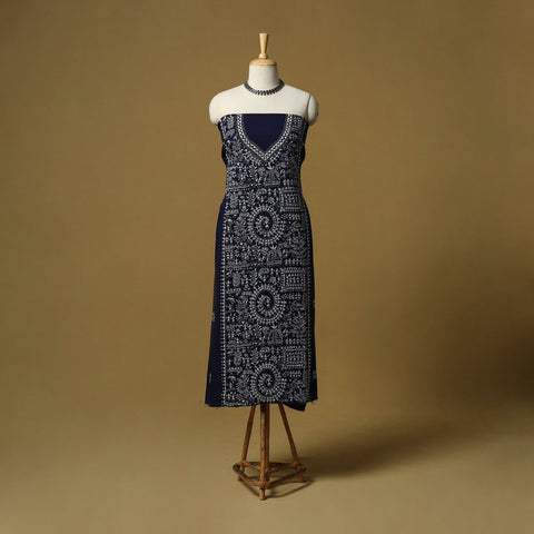 Bengal kantha hand embroidered unstitched kurta material