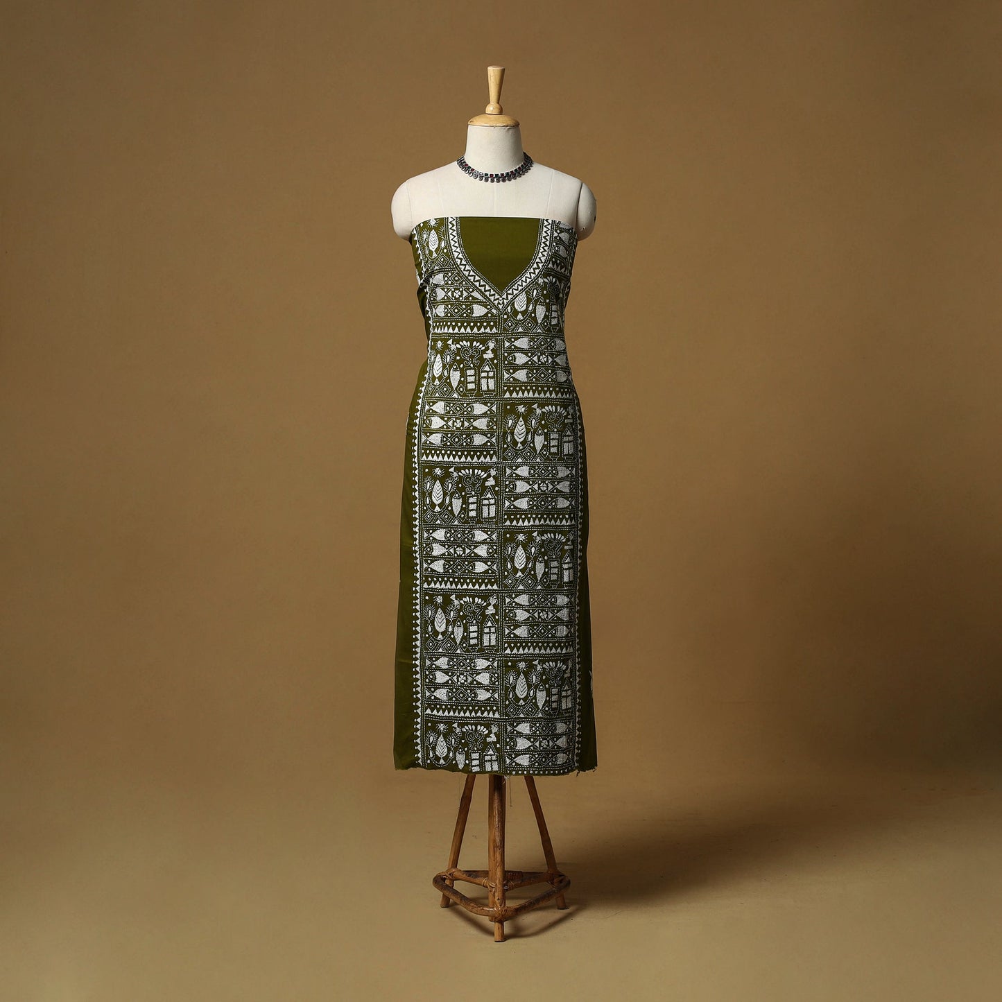 Bengal kantha hand embroidered unstitched kurta material