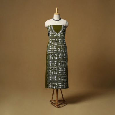 Bengal kantha hand embroidered unstitched kurta material