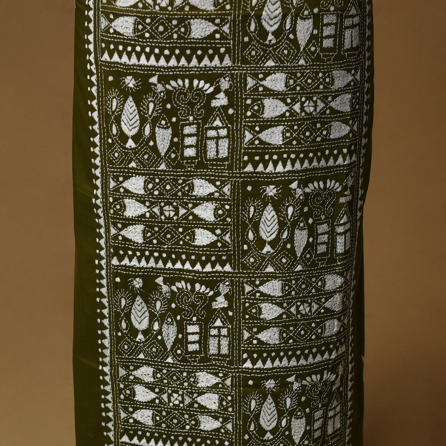 Bengal kantha hand embroidered unstitched kurta material