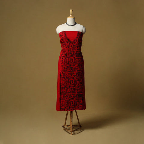 Bengal kantha hand embroidered unstitched kurta material