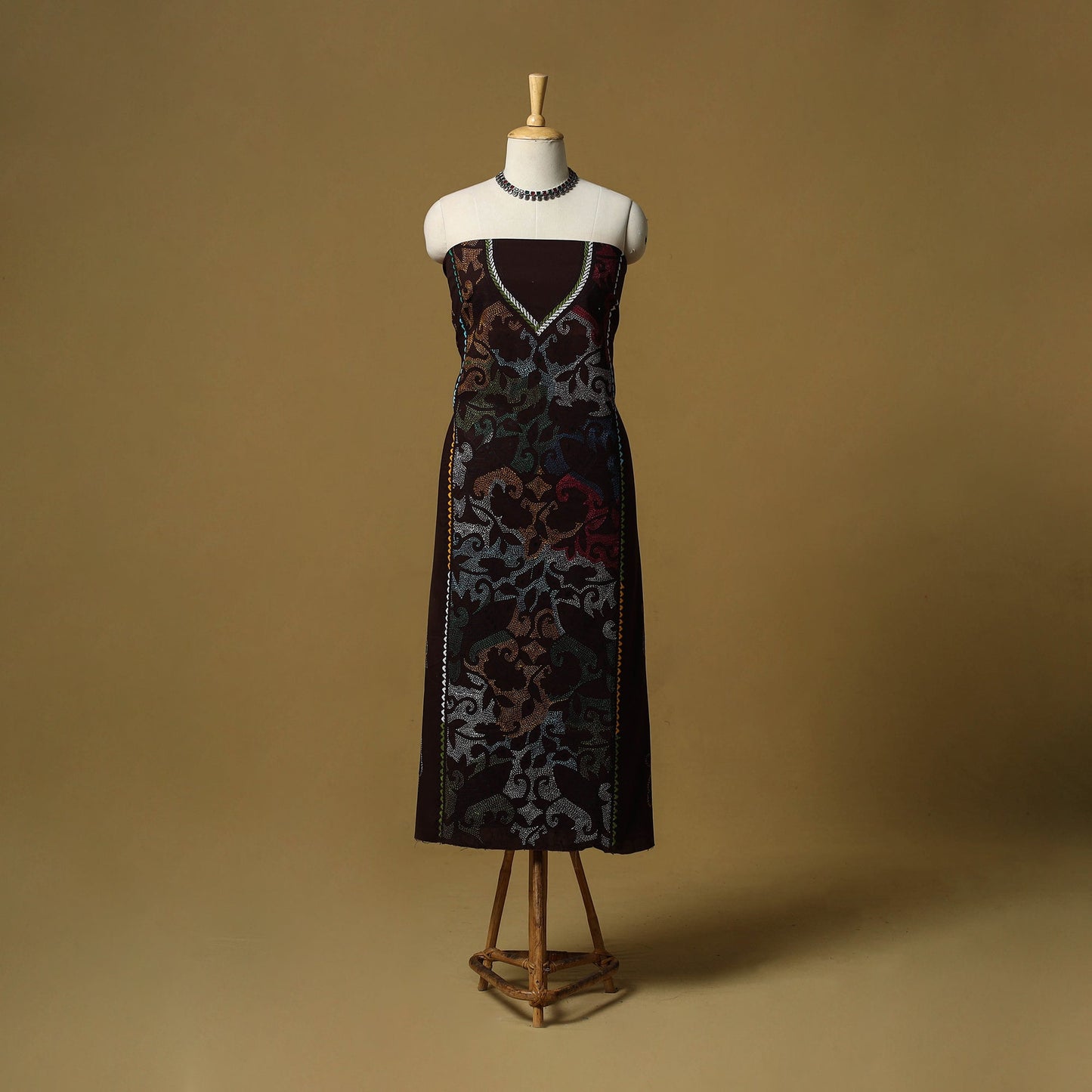 Bengal kantha hand embroidered unstitched kurta material