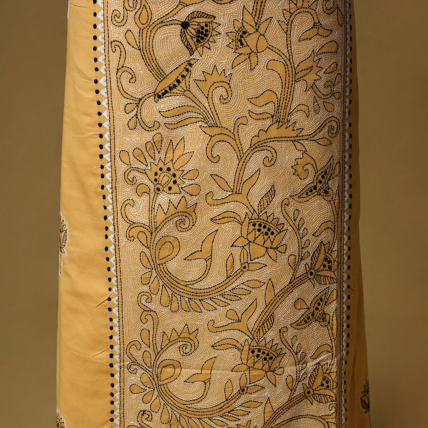 Bengal kantha hand embroidered unstitched kurta material