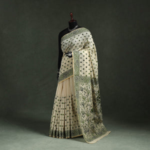 Bengal kantha hand embroidery silk cotton chapa work saree