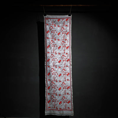  Bengal Kantha Hand Embroidery Tussar Silk Wall Hanging 21 