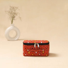 Bengal kantha work handcrafted jewellery box with mirror 01